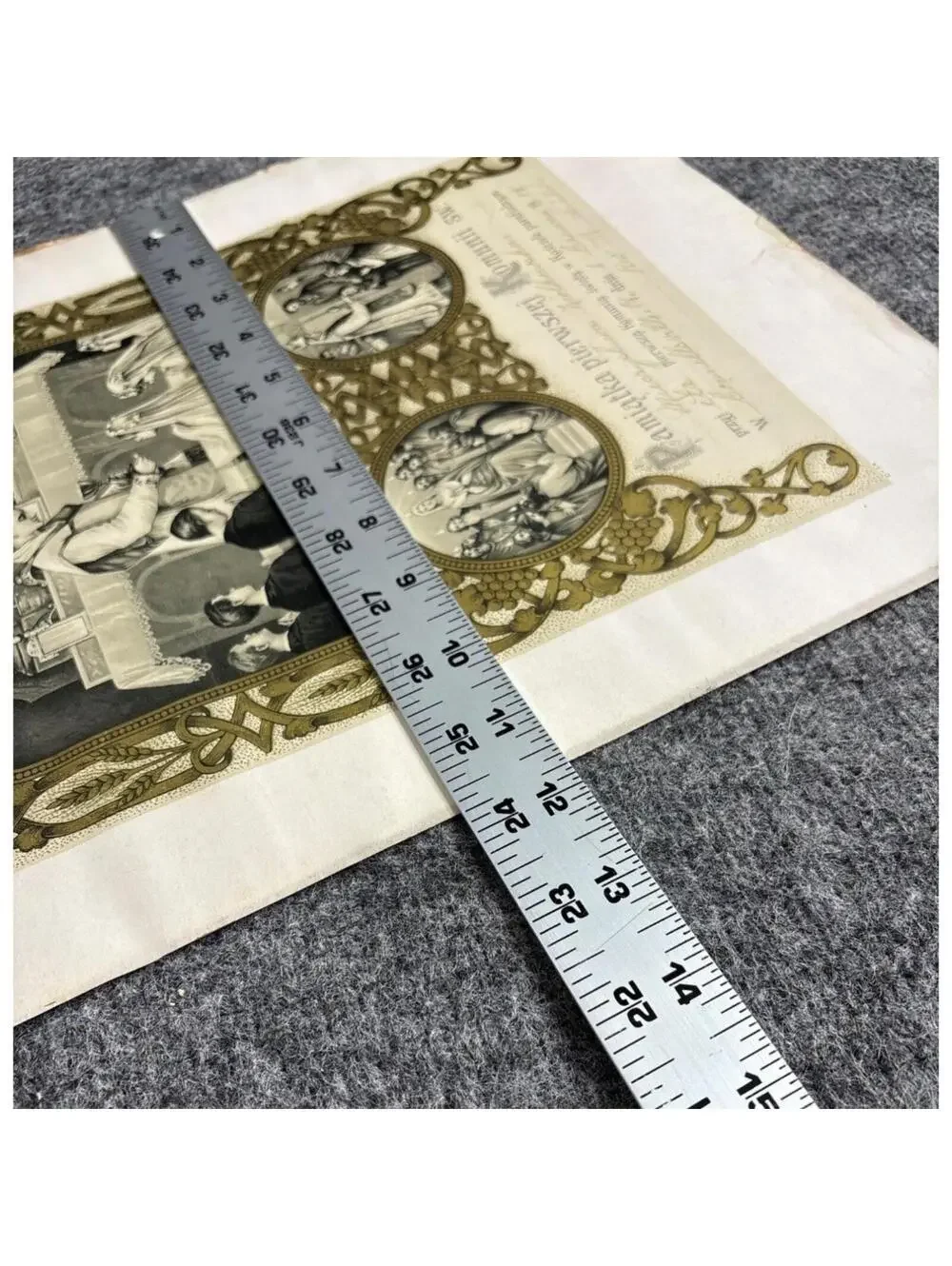 Religious Certificate 1919 Communion Keepsake Pamiątka Pierwszej Komunii Świętej